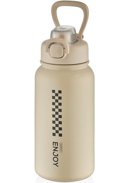 Chees Çelik Termos Matara 900 ml Ekru