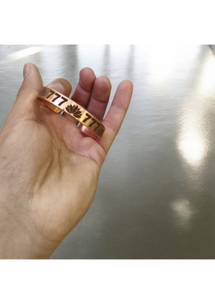 Saf Bakır Bileklik Kadim Sayı Sekans 777 Şans Bolluk Zenginlik Bereket Bakır Bilezik