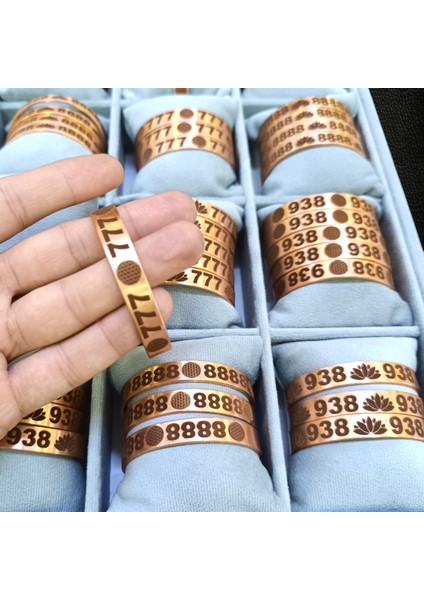 Saf Bakır Bileklik Kadim Sayı Sekans 777 Şans Bolluk Zenginlik Bereket Bakır Bilezik fiyatları