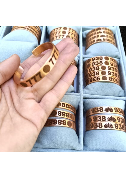 Saf Bakır Bileklik Kadim Sayı Sekans 777 Şans Bolluk Zenginlik Bereket Bakır Bilezik modelleri