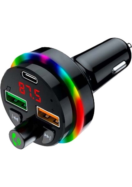 Sft-1 Rgb LED Işıklı Pd 25W Qc + 3.1A Çift Usb/tf/bt/fm Bluetooth Fm Transmitter