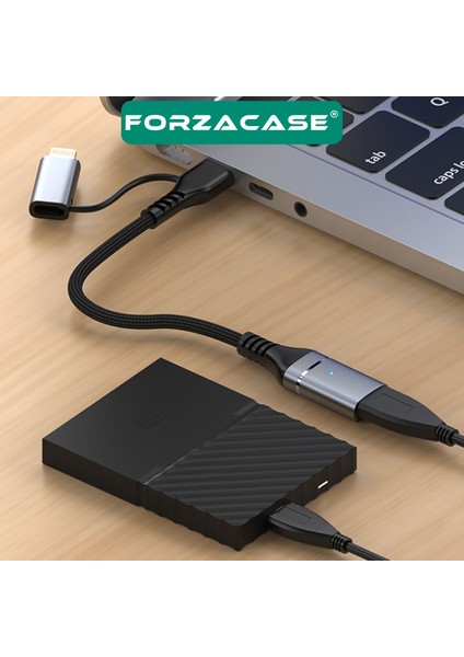 2in1 Multi Giriş Type-C ve Lightning Girişli USB 3.0 Otg Adaptörü - FC899