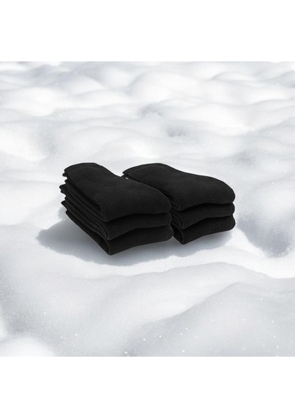 6'lı Düz Termal Full Havlu Kalın Çorap