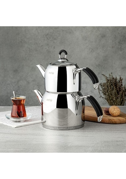 Gümüş Modern Mini Çelik Çaydanlık Takımı Paslanmaz Çelik 0 - 1,99 L