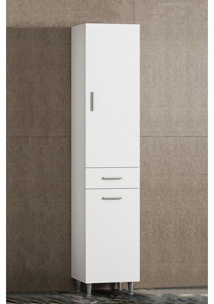 Banyo Boy Dolabı Çamaşır Sepetli 35 cm Mdf