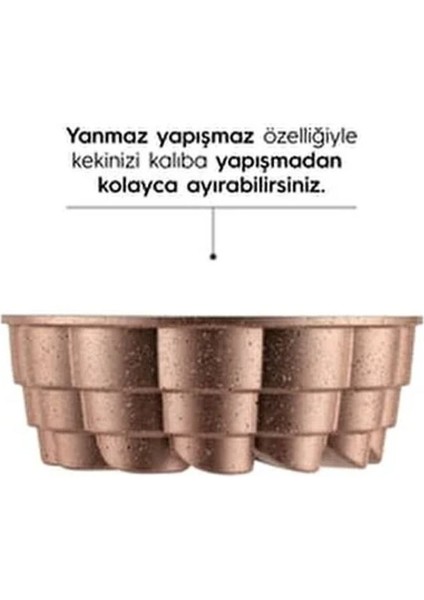 1 Parça Nehir Manolya Döküm Kek Kalıbı Döküm Standart Pembe