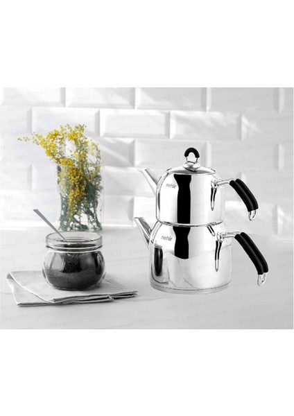 3 L + Modern Celık Caydanlık Tk. Orta Bej Çelik