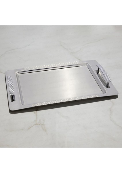 46 x 30 Sırma 2’li Sade Tepsi Seti (Çay ve Kahve Tepsisi) Gümüş 2 Paslanmaz Çelik fiyatları