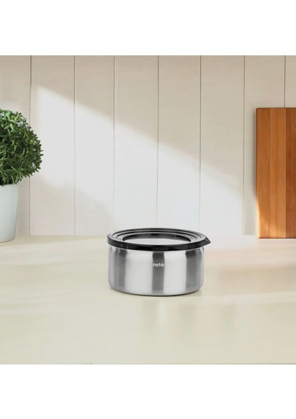 Paslanmaz Çelik Silver Çelik 12 cm Saklama Kabı Mat Bordo