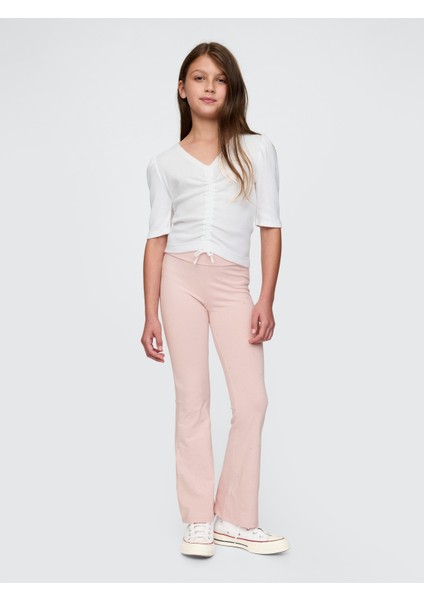 Kız Çocuk Pembe Flare Legging Tayt