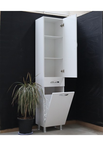 Boy Dolabı Sepetli 40 cm Mdf Banyo