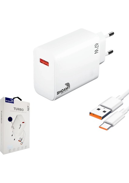 Type-C Uyumlu 67W Turbo Hızlı Şarj Başlık+ Kablo