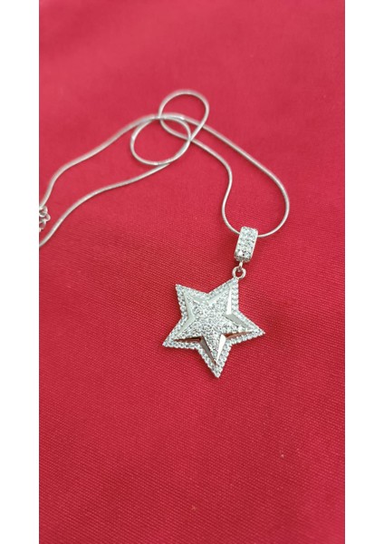 1.sınıf Çelik Kararma Yapmaz Zirkon Taşlı Yıldız Figürlü Silver Kolye modelleri
