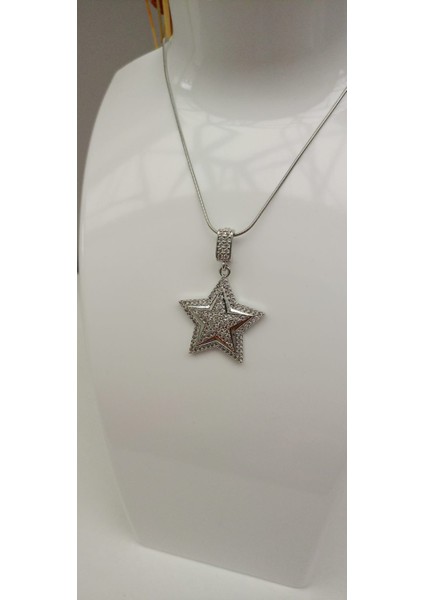 1.sınıf Çelik Kararma Yapmaz Zirkon Taşlı Yıldız Figürlü Silver Kolye fırsatları