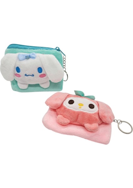 Kuromi ve Pompompurin Peluş Cüzdan Anahtarlık