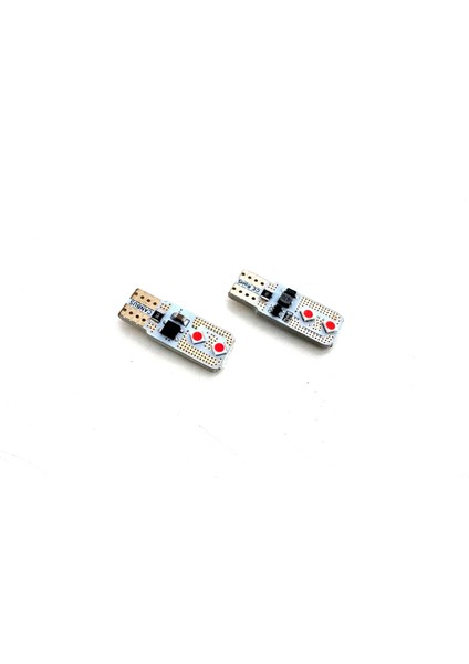 T10 LED 4 Ledli Yassı Park Plaka Tavan Bagaj Ledi Kırmızı (2 Adet)