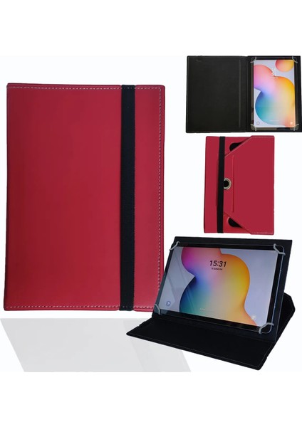 Fluo Cinema - 10.1" Tablet Uyumlu Standlı Üniversal Kapaklı Tablet Kılıfı