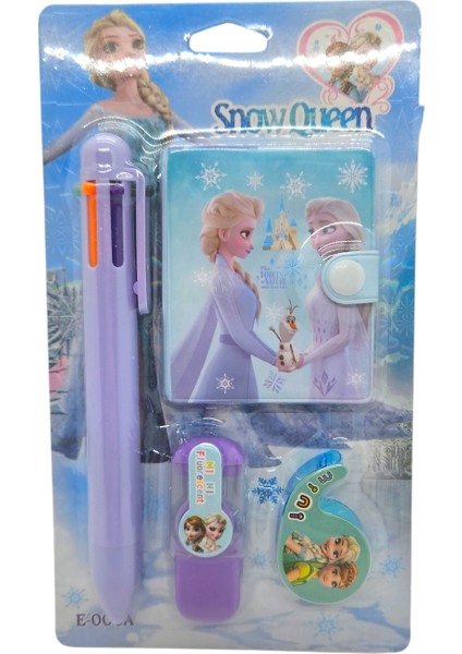 Frozen Elsa & Anna Kırtasiye Seti – Karlar Ülkesi Temalı Okul Seti-1 Adet (Pembe veya Mavi)