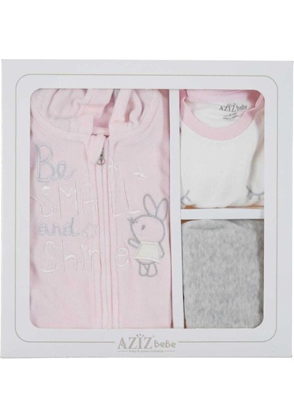 Kız Bebek Badi Pantolon Hırka 3lü Takım 3-24 Ay 3111