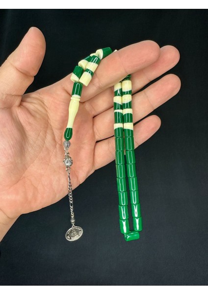 Yeşil Bilardo Topu Benzetme Toz Kehribar Tesbih Kesme Kesim 12X8MM T-705 modelleri