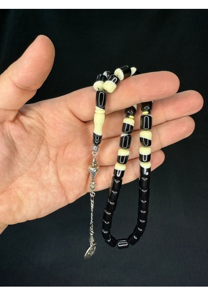 Siyah Bilardo Topu Benzetme Toz Kehribar Tesbih Kapsül Kesim 12X8MM T-704 modelleri