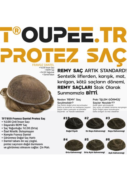 TF7959 Fransız Dantel Erkekler İçin Protez Saç - Toupee For Men - Doğal Dalgalı İnsan Saçı - Remy Saç - %130 Saç Yoğunluklu - Saç Değiştirme Sistemi - Peruk Ce Rohs