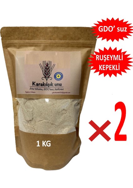 Karakılçık Unu Ruşeymli Kepekli Taş Değirmen Ata Tohumu Köy Unu Buğday Unu (2 x 1 kg)