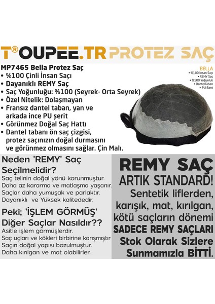 DP7465 Bella Protez Saç - Erkekler İçin Protez Saç - Toupee For Men - Doğal Dalgalı İnsan Saçı - Remy Saç - Saç Yoğunluklu - Saç Değiştirme Sistemi - Peruk Saç Protezi Boyutu: 8X10" Ce Rohs