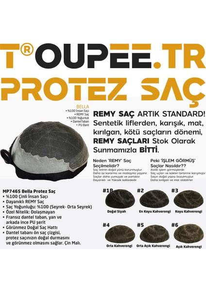 DP7465 Bella Protez Saç - Erkekler İçin Protez Saç - Toupee For Men - Doğal Dalgalı İnsan Saçı - Remy Saç - Saç Yoğunluklu - Saç Değiştirme Sistemi - Peruk Saç Protezi Boyutu: 8X10" Ce Rohs