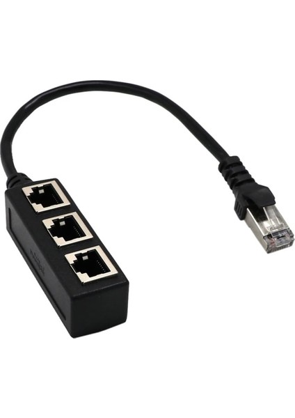 Ethernet RJ45 3\'lü Dağıtıcı Splitter, RJ45 Dağıtıcı, 3lü Ethernet Uzatma Kablosu, Kablo, 3 Sokete Fiş, Aktarım Bağlantısı, Ayırıcı