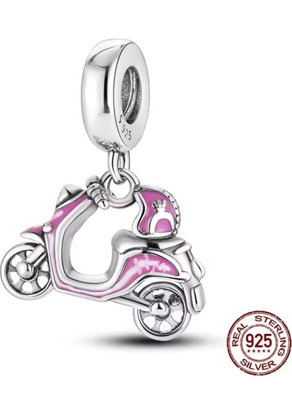 Pembe Motosiklet Scooter Charm