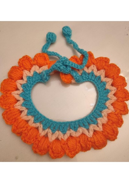 Kedi Boyunluk Çiçek Temalı Aksesuar Tasma Orange