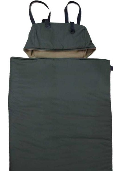 Geniş Haki Uyku Tulumu(-25 ) Mikro Su Itici (215×90 Cm) 200 gr ELYAF/180 gr Polar Kamp&deprem