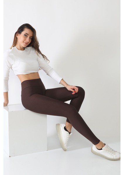 Şardonlu Kışlık Toparlayıcı Polar Tayt Yüksek Bel