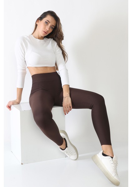 Şardonlu Kışlık Toparlayıcı Polar Tayt Yüksek Bel modelleri