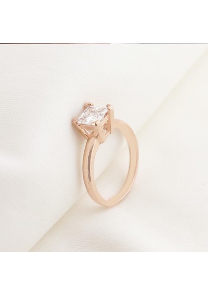 Square Rose Gold Kaplama Sky Diamond Yüzük modelleri