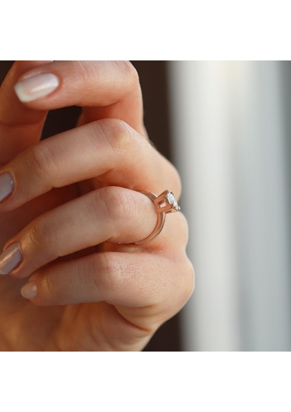 Square Rose Gold Kaplama Sky Diamond Yüzük fırsatları