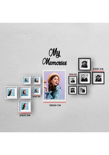 Fashion Photo Yapışkanlı Sök-Tak Paspartulu Siyah 14X14CM (Resim Ebatı:8*8) Kare Çerçeve- 3'lü Paket modelleri