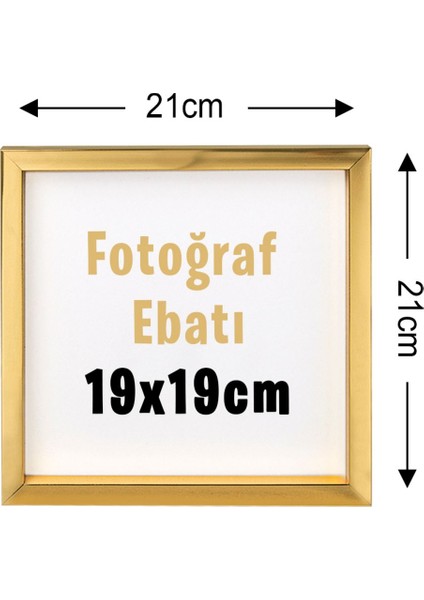 Yapışkanlı Sök-Tak Klasik Altın Kare Çerçeveler - 3'lü Paket 21X21CM fiyatları