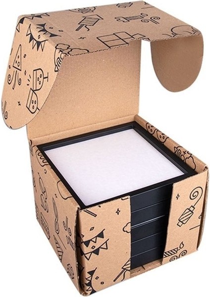 Yapışkanlı Sök Tak Pola Çerçeveler 14X14CM - 5'li Paket Siyah Beyaz indirimleri