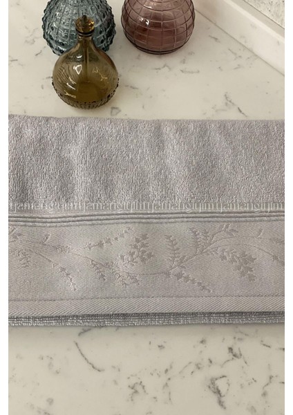 Ditsy El-Yüz Havlusu 4 Adet-Mürdüm-Gri modelleri