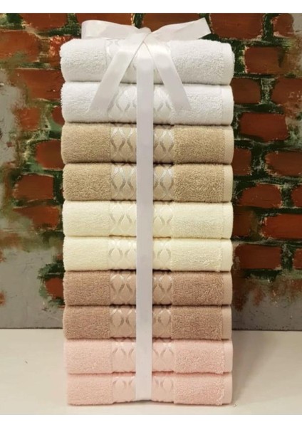 Elissa Pamuklu El Yüz Havlusu 50x80 cm 10 Adet Şık Tasarım ve Yüksek Emicilik