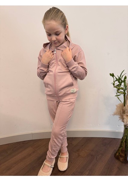 Kız Çoçuk Kapüşonlu Fermuarlı 2 Li Alt Üst Eşofman Takımı SNM01 modelleri