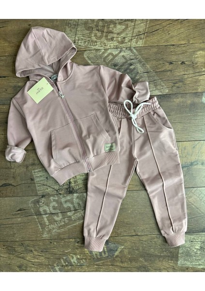 Kız Çoçuk Kapüşonlu Fermuarlı 2 Li Alt Üst Eşofman Takımı SNM01 fırsatları