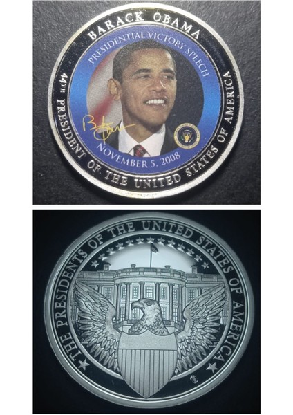 39963676AC028BCD75 Abd Barack Obama 2008 Hatıra Madalya 29GRAM 40MM