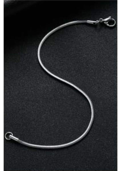 Ince Italyan Model Erkek Kadın Çelik Yılan Zincir Bileklik ECK58B