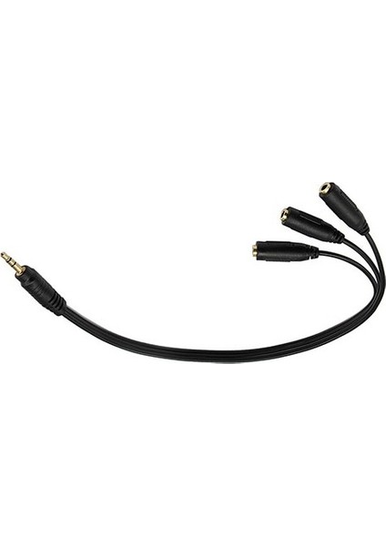 Ses Sistemi Kablosu 3x3.5mm Stereo Dişi To 1x 3 Stereo 1 Erkek 3 Dişi 5+1 - 2+1 Ses Sistemi Cabble Siyah