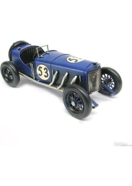 Nostaljik Metal Yarış Arabası Mavi Büyük Boy