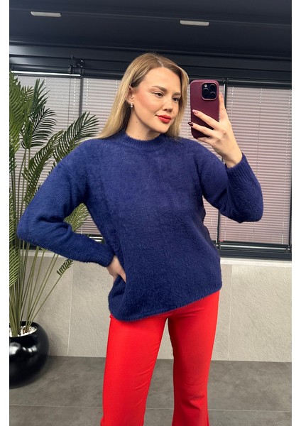 Lacivert Bisiklet Yaka Yumoş Kazak indirimleri