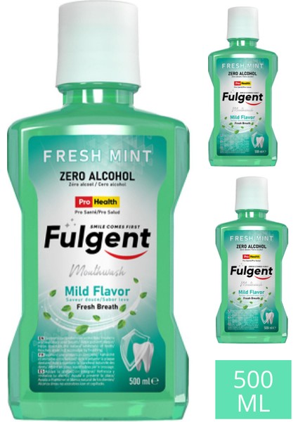 Mouthwash Fulgent Fresh Mınt Mouthwash Mentol Nane Ferahlığı Ağız Bakım Suyu 500 ml fırsatları